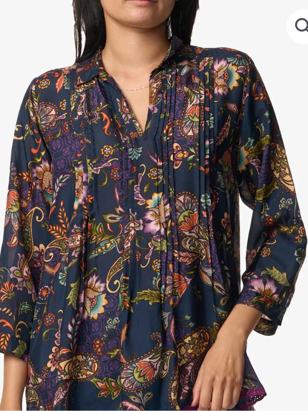 Johnny was pixie blouse coming paisley silk S
